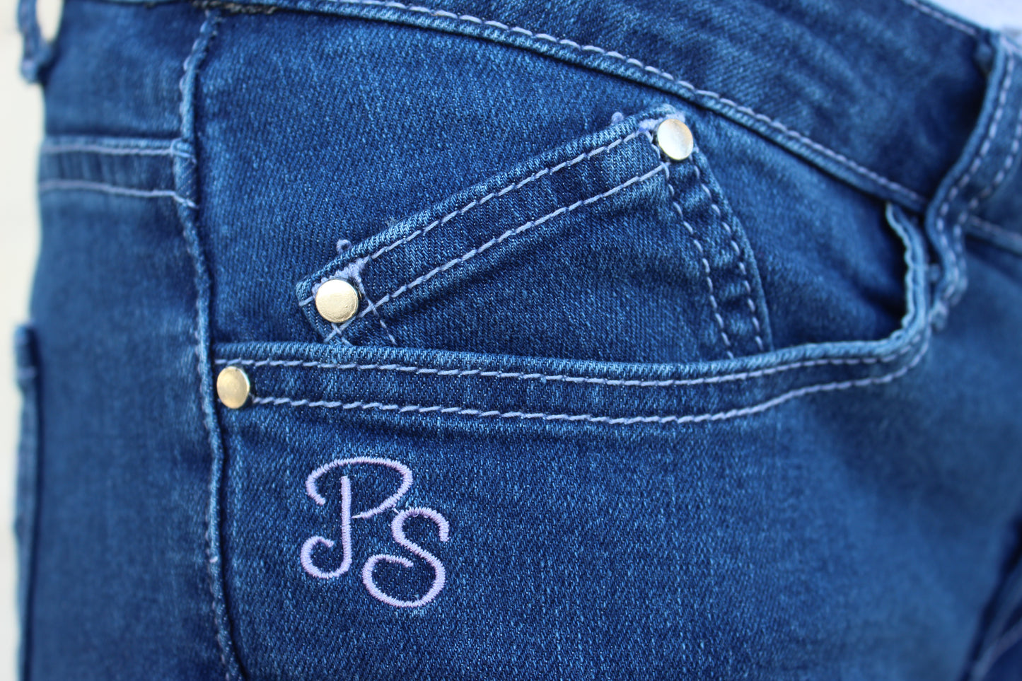 Addie Bootcut Jean for petite women dark wash - front pocket logo